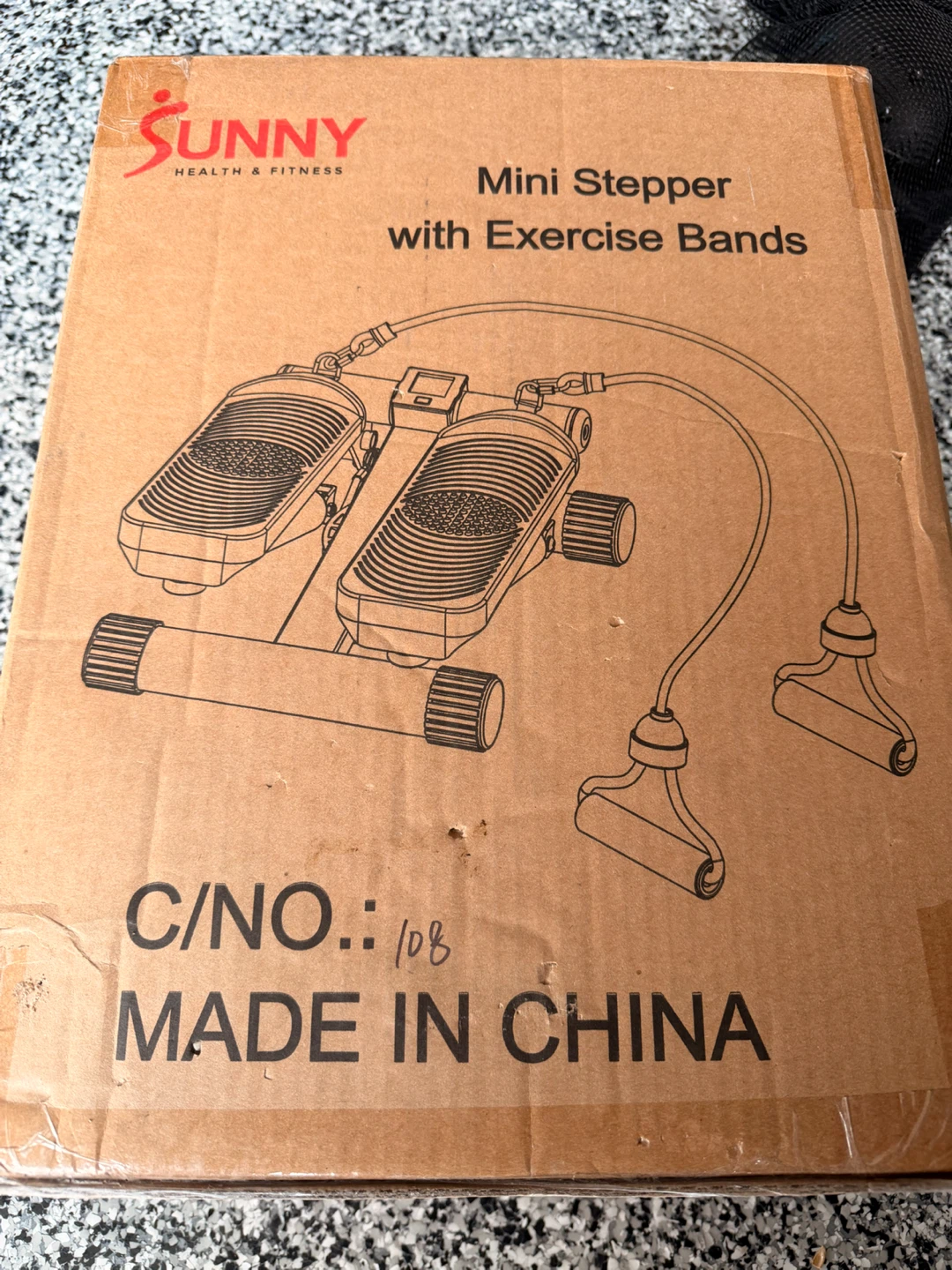 Sunny Health & Fitness Mini Stepper with Exercise Bands