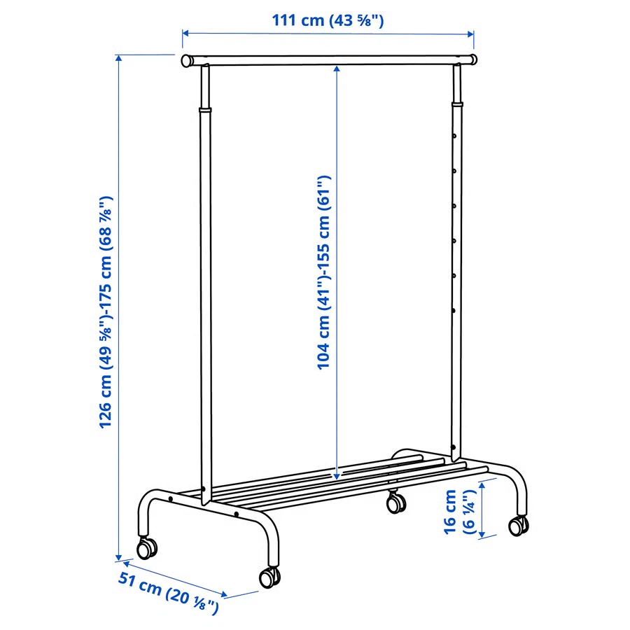 IKEA Rigga rolling clothes rack - photo 3