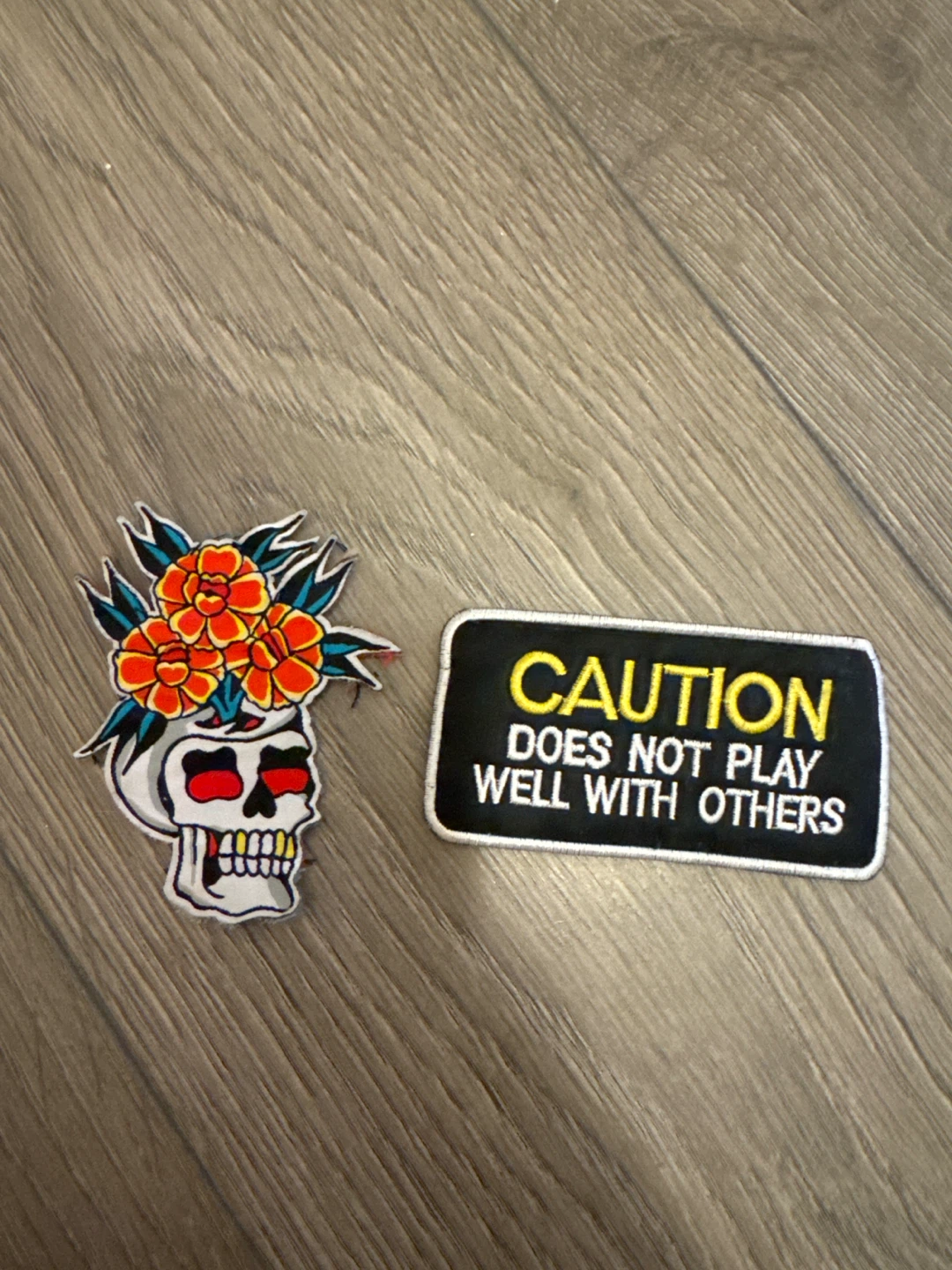Skull and Caution Patches