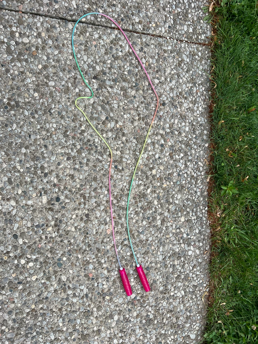 Rainbow Jump Rope with Pink Handles