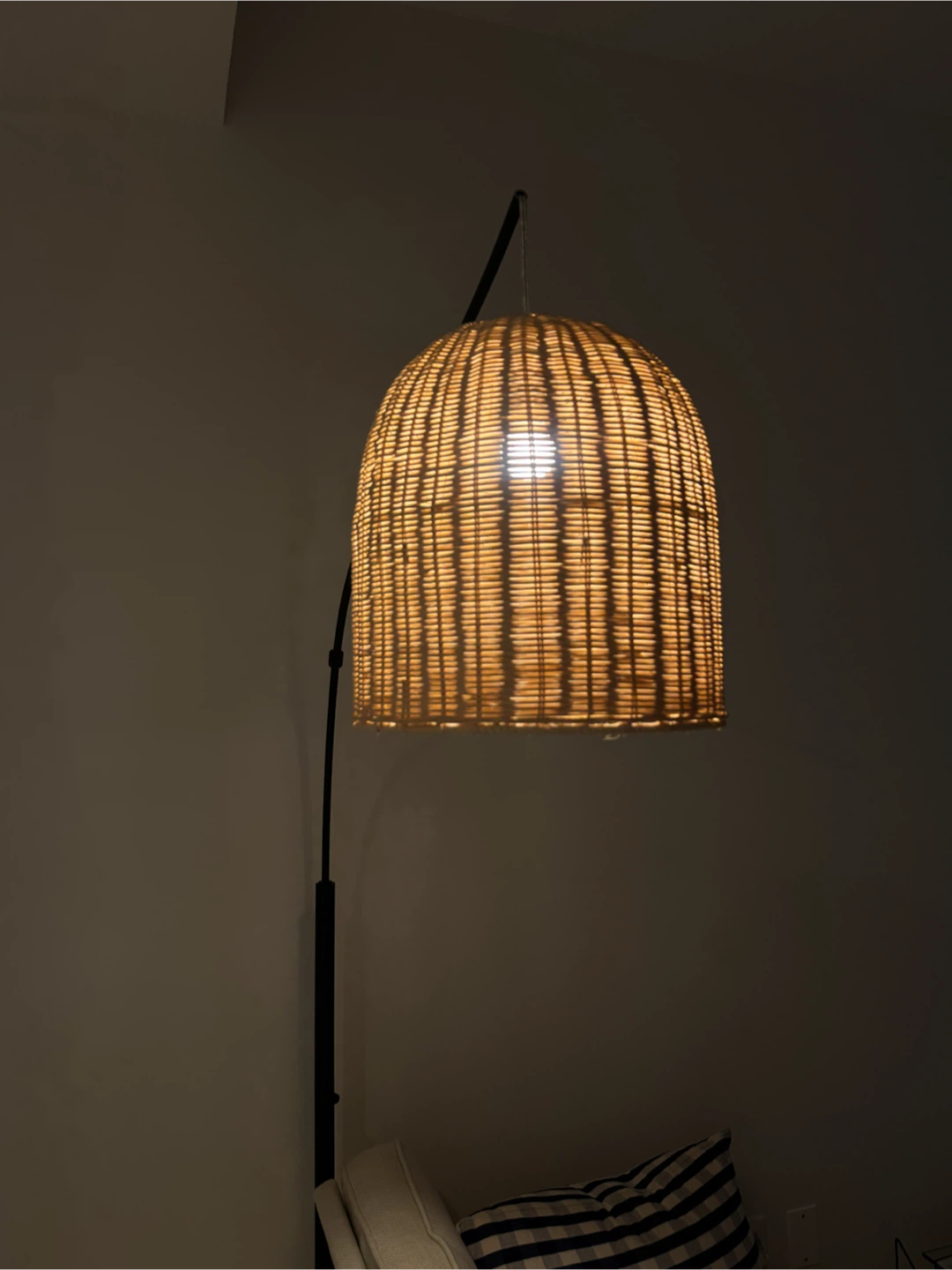 Modern Woven Arc Floor Lamp – Like New - photo 3