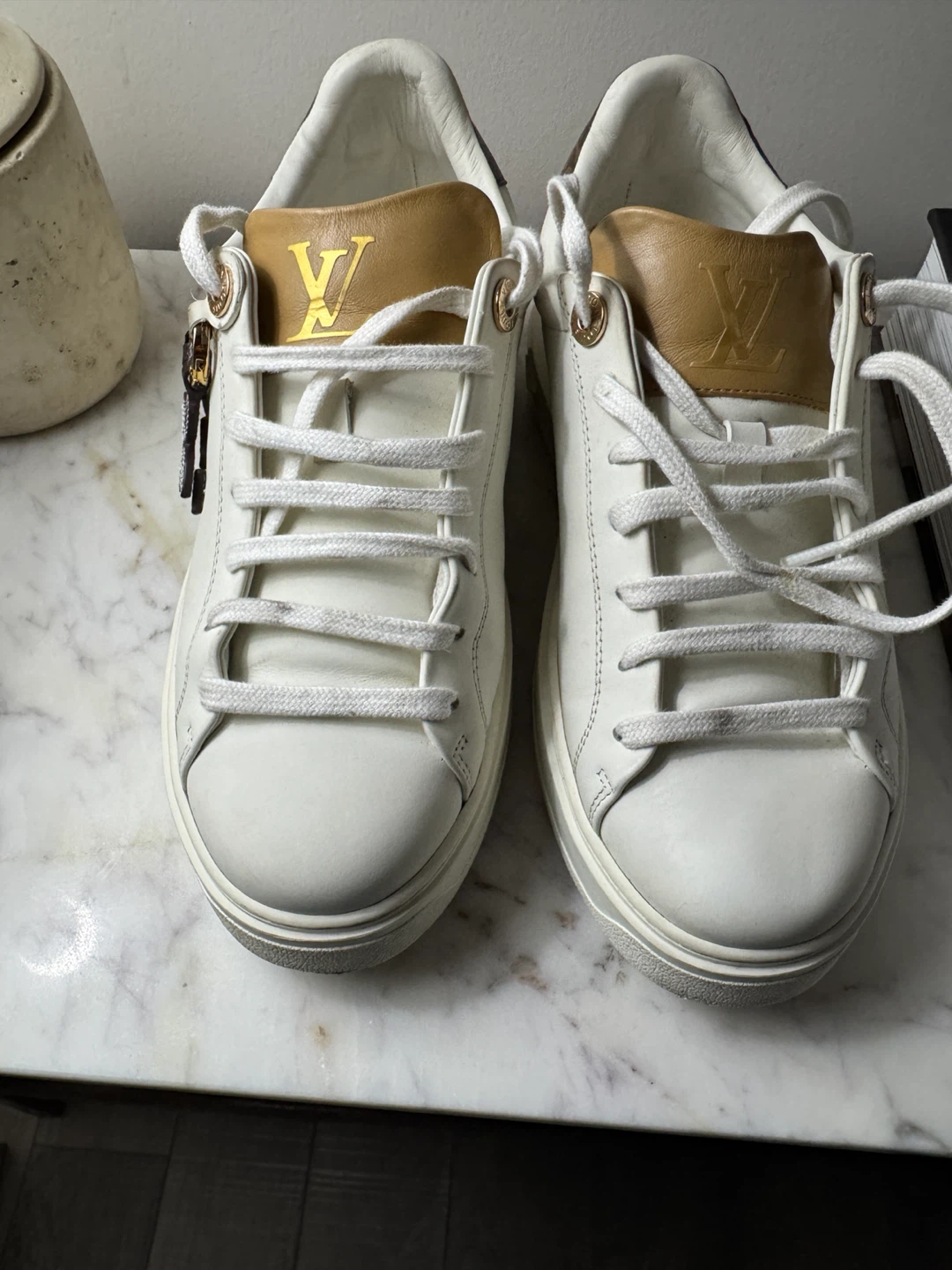 Louis Vuitton White Leather Sneakers