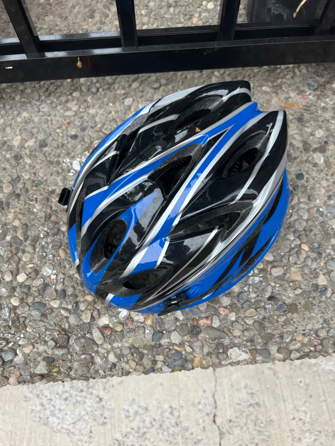Blue and Black Bicycle Helmet