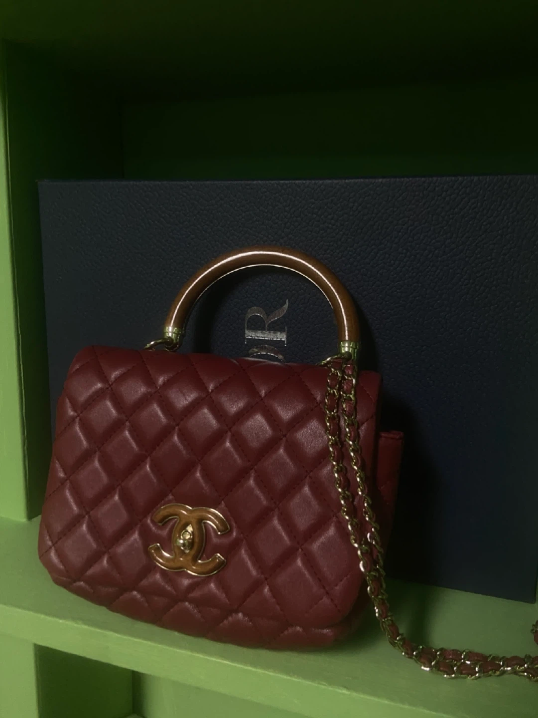 Chanel Quilted Top Handle Flap Bag