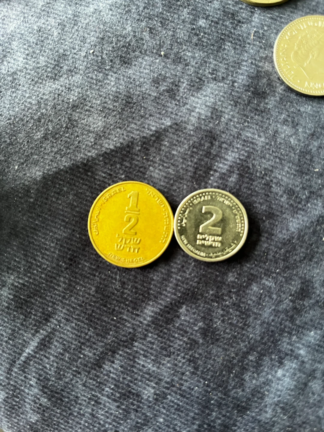 Israel 1/2 New Sheqel Coin and 2 New Sheqel Coin