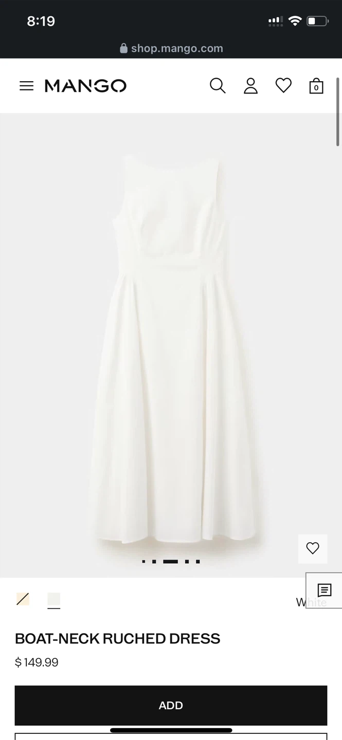 Mango Boat-Neck Ruched Dress - photo 2