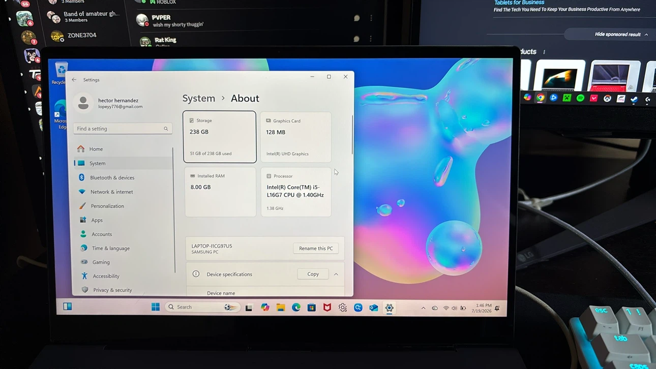 Samsung Galaxy Book S Laptop