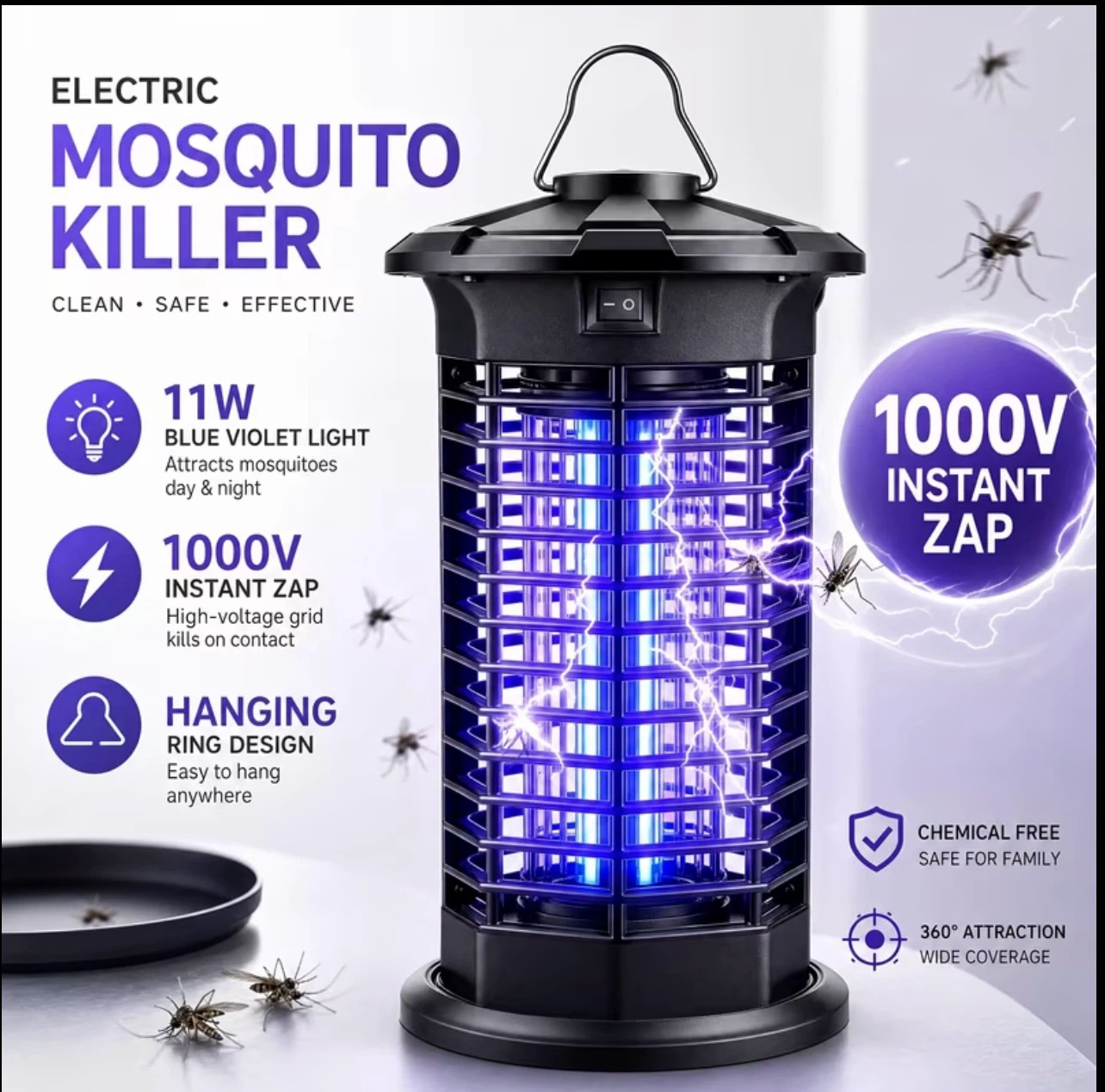 Powerful Bug Zapper Electronic Mosquito Killer 11W - photo 3
