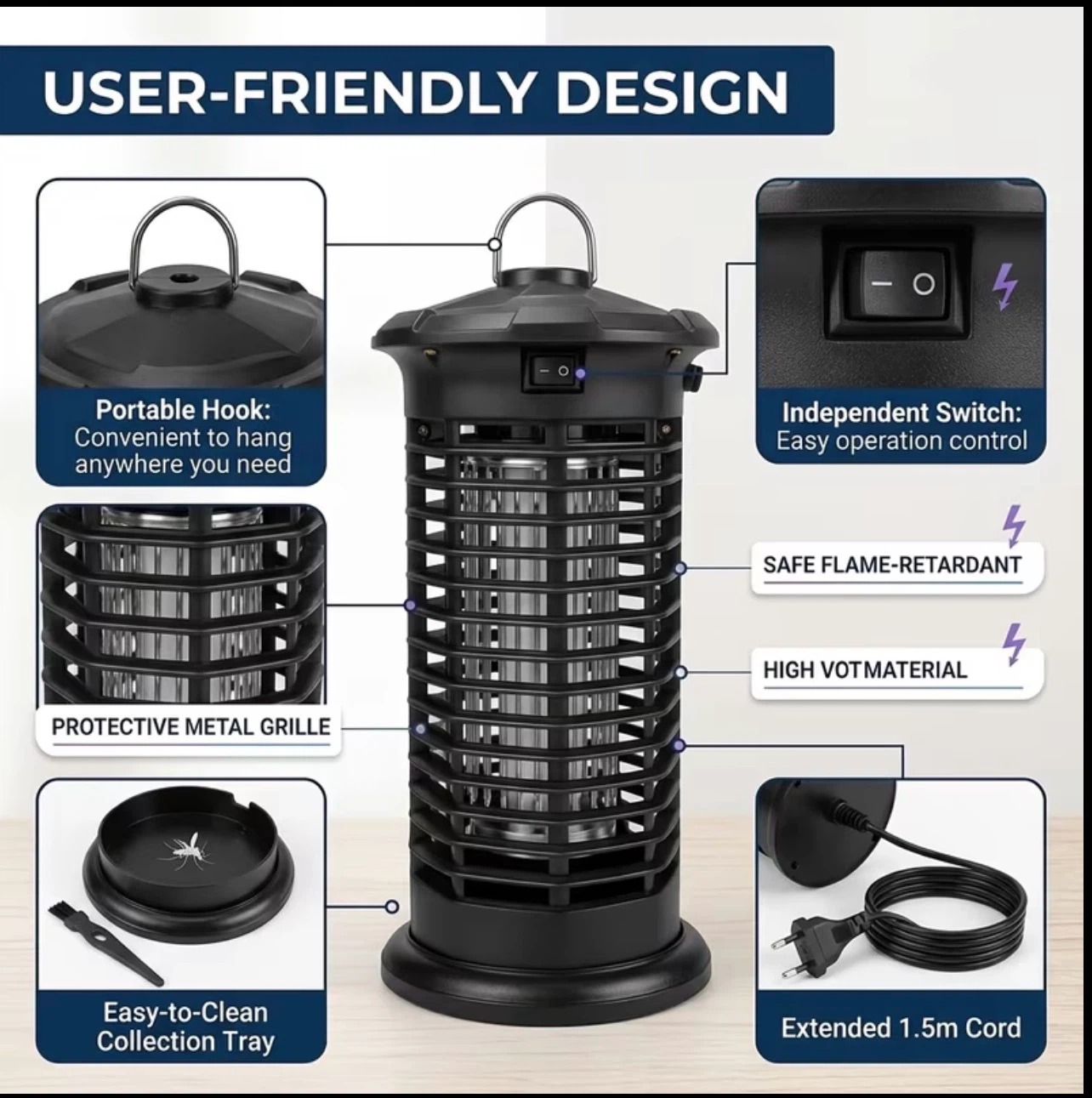 Powerful Bug Zapper Electronic Mosquito Killer 11W - photo 4