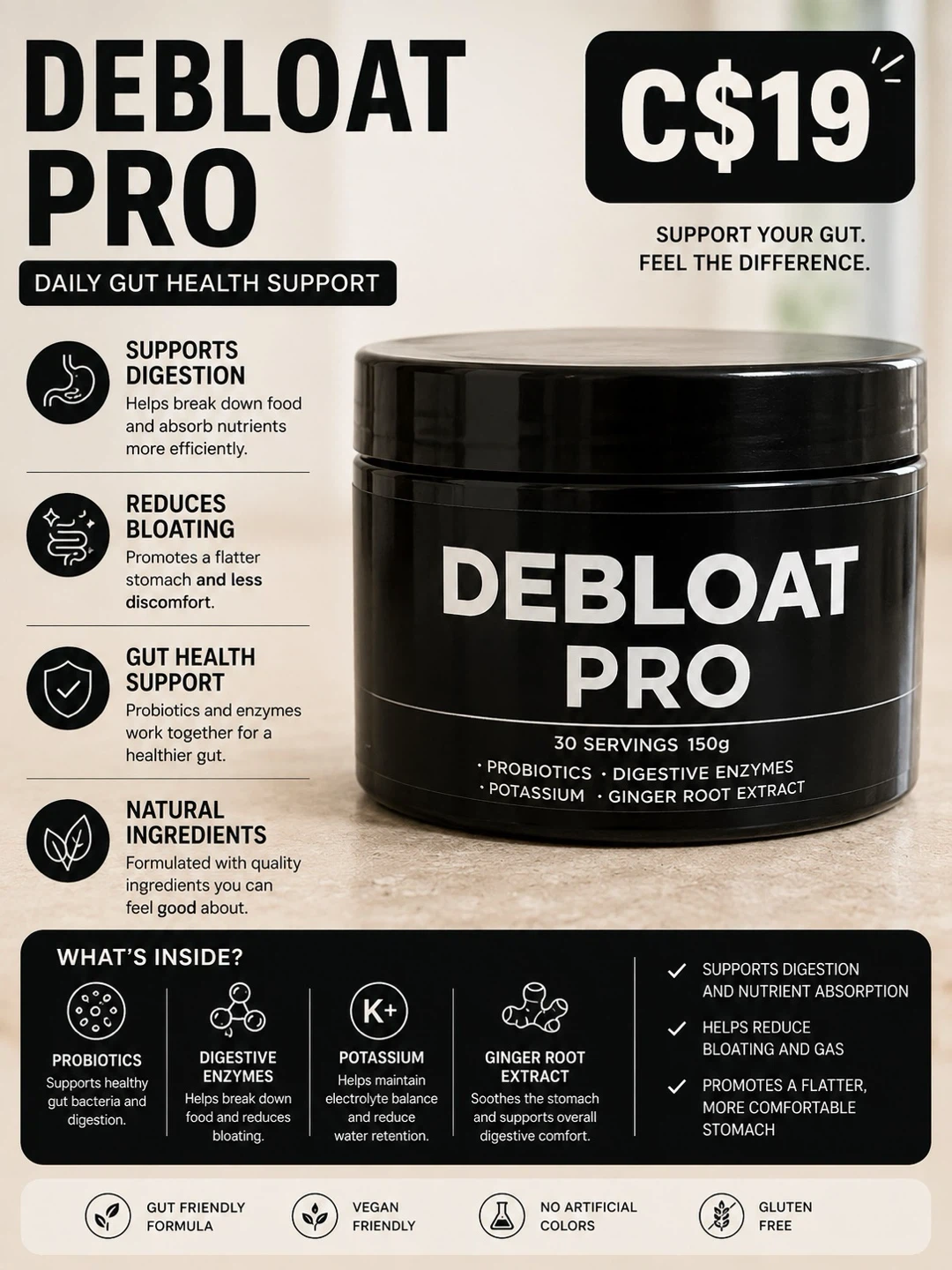 Debloat Pro Daily Gut Health Support Supplement