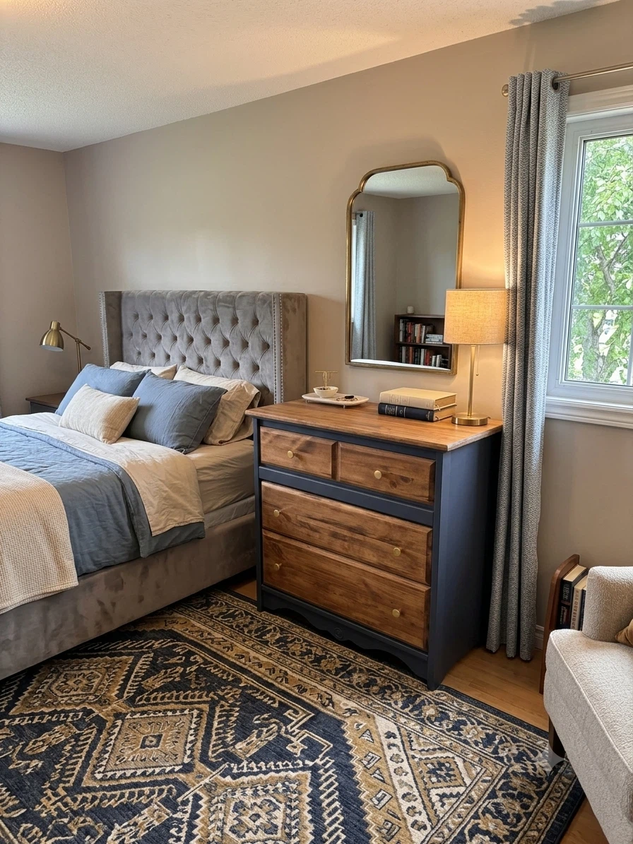 Wooden Dresser with Navy Blue Base - photo 4