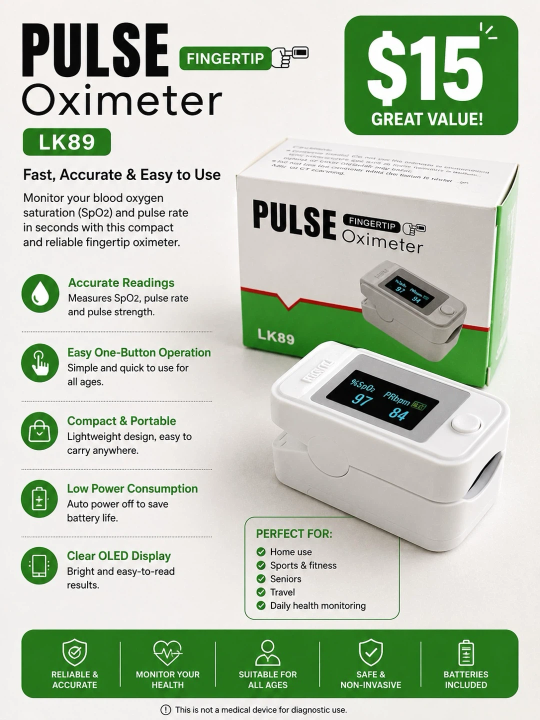 Fingertip Pulse Oximeter