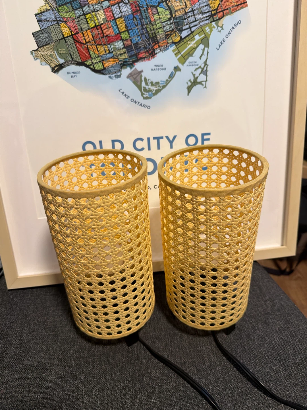 Ikea Saxhyttan. Pair of Rattan Cylinder Lamps - photo 2