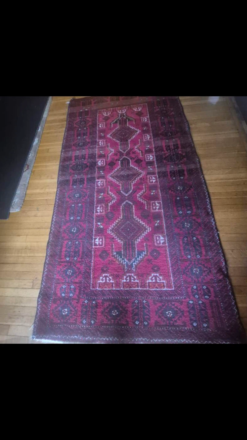 39 inch  by 6 feet Red Oriental Runner Rug
