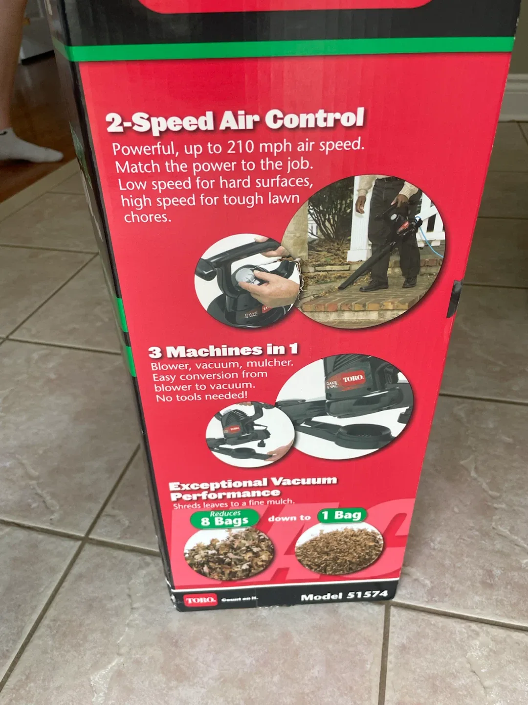 Toro Rake & Vac Electric Blower Vacuum Mulcher - photo 3