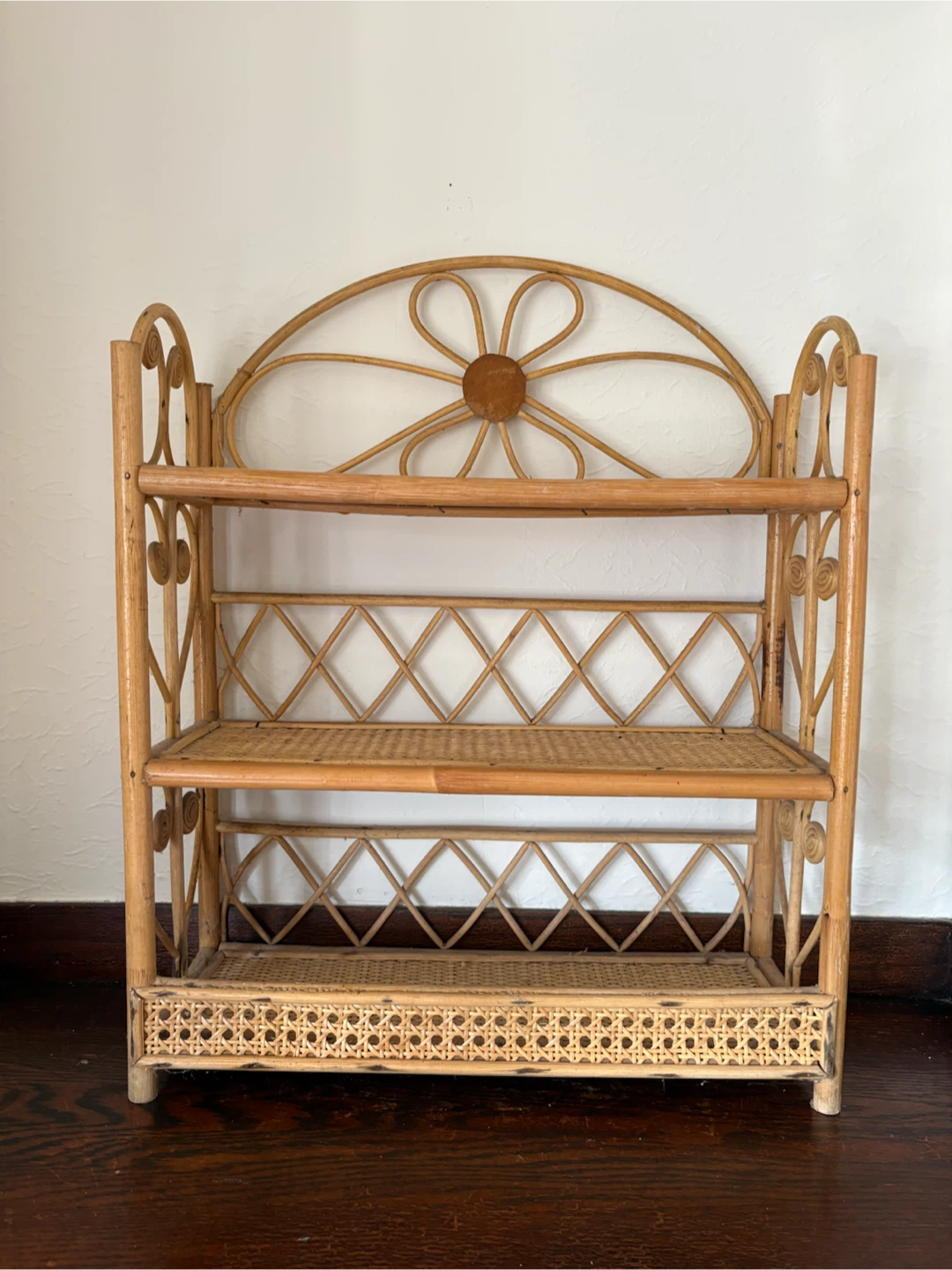 Vintage Rattan Shelf Unit