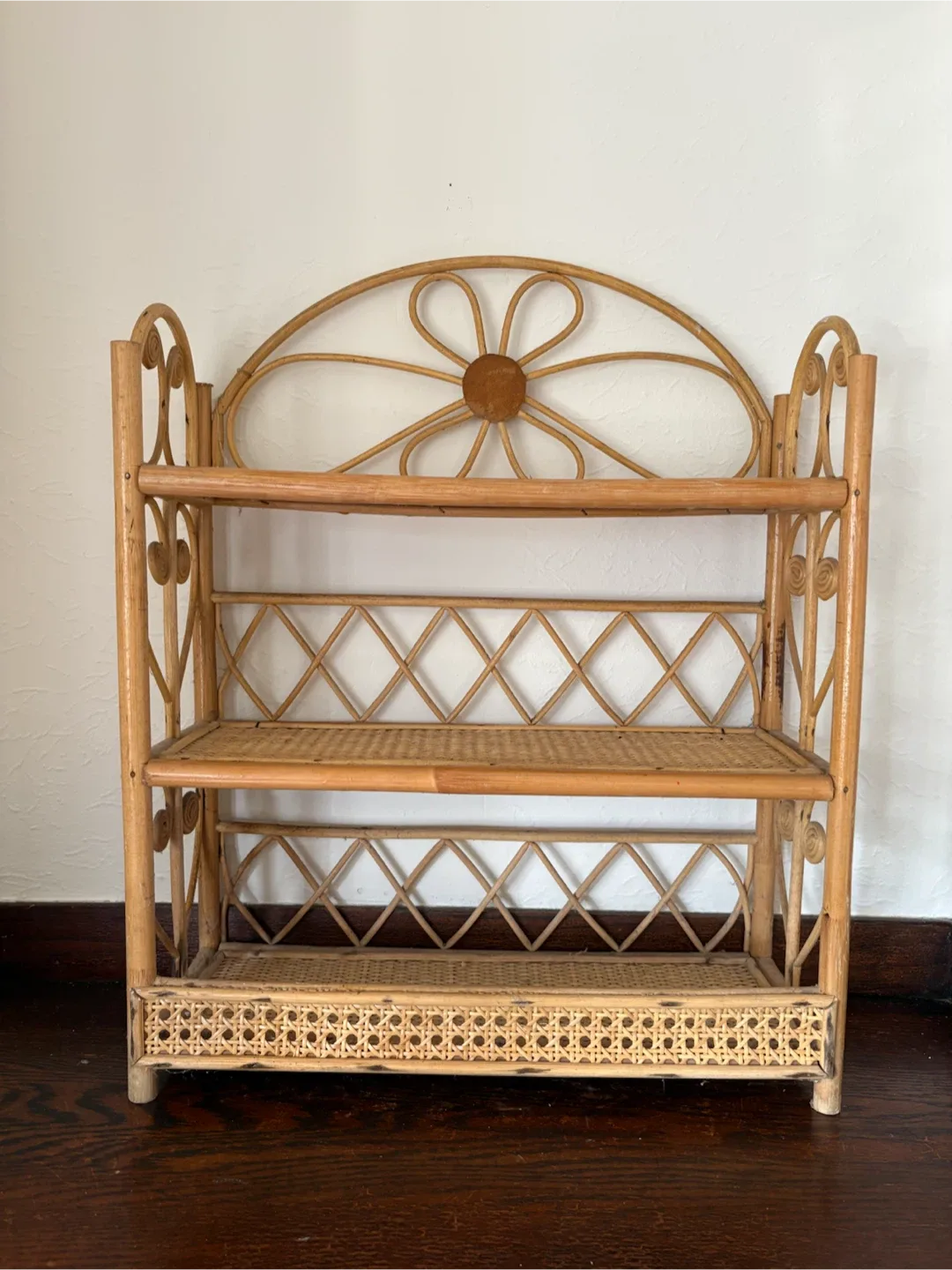 Vintage Rattan Shelf Unit