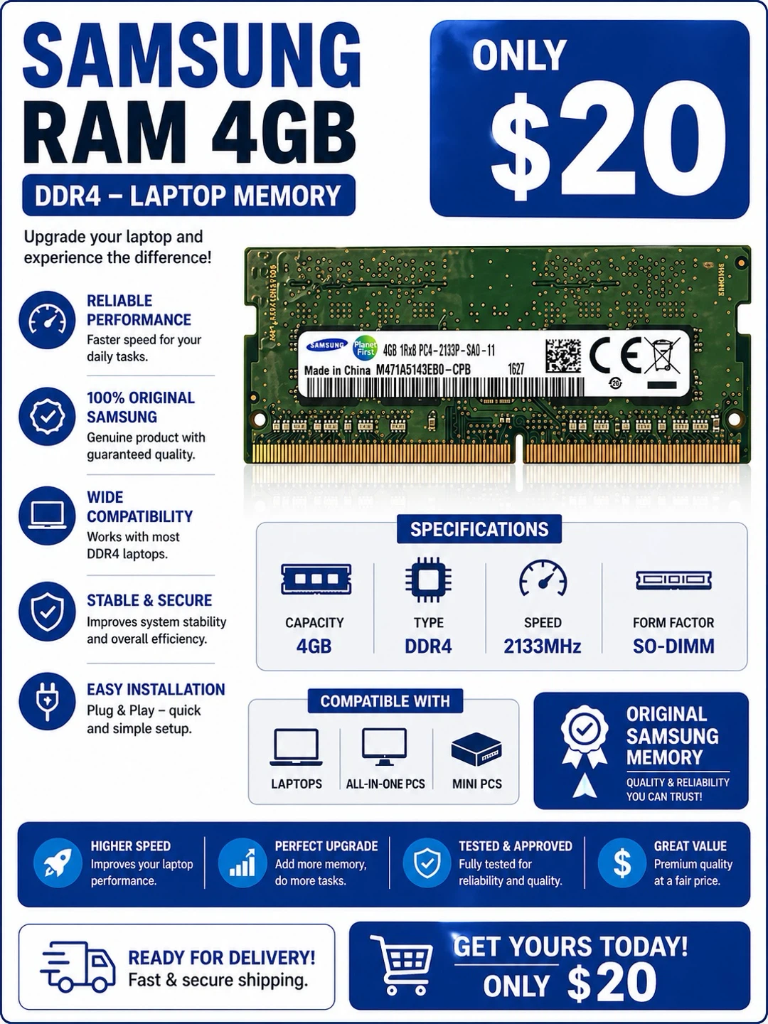 Samsung RAM 4GB DDR4 SO-DIMM