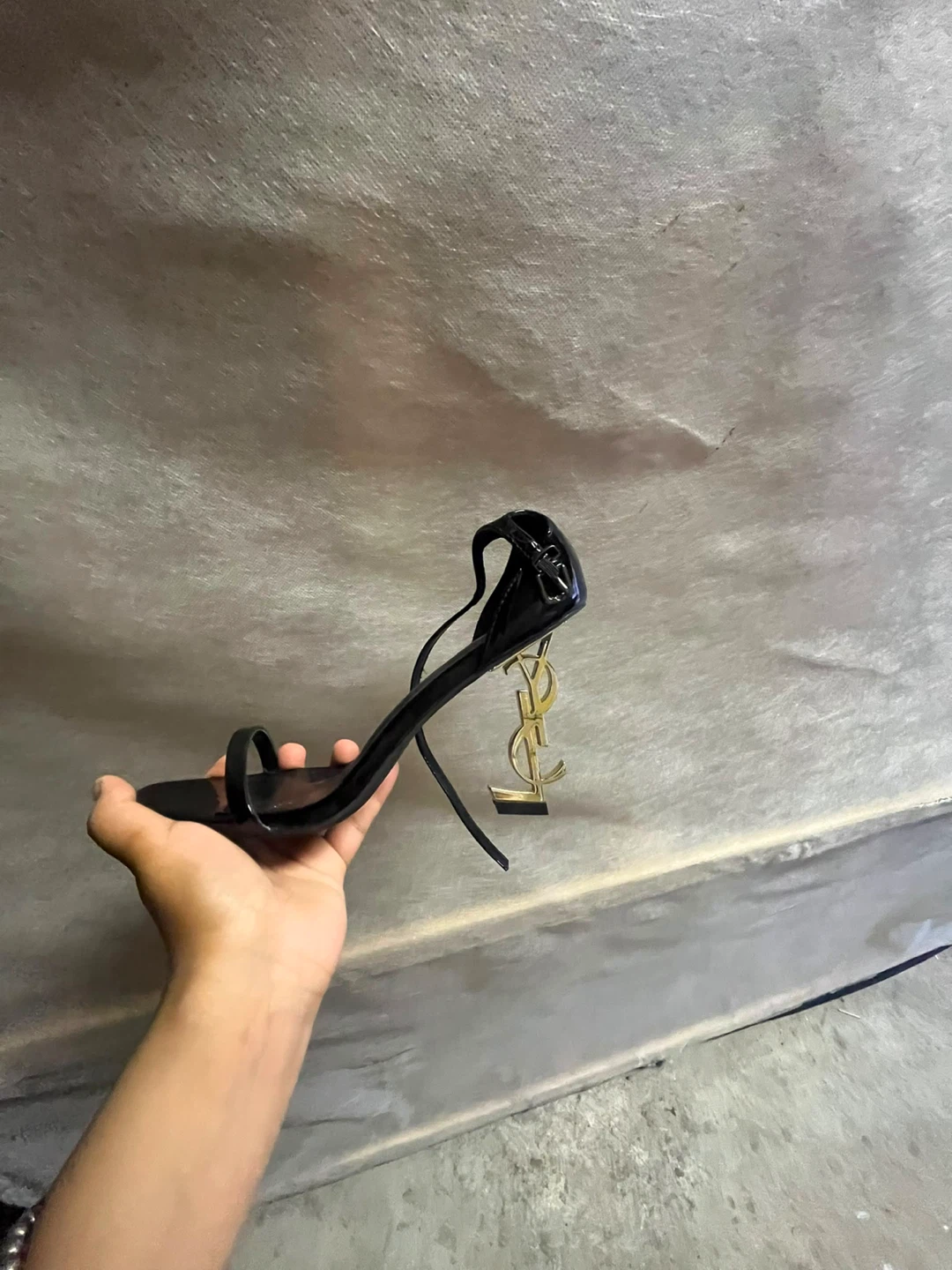 Yves Saint Laurent Black Patent Leather YSL Heels size 7 & 8 - photo 2