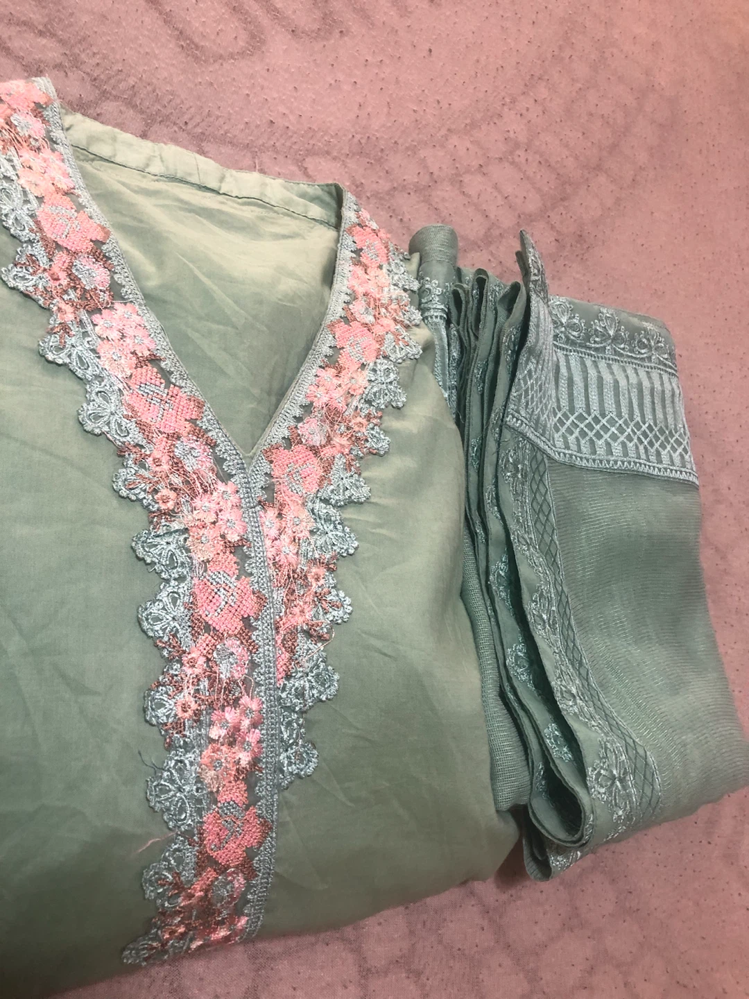 Embroidered Kurti with Pants