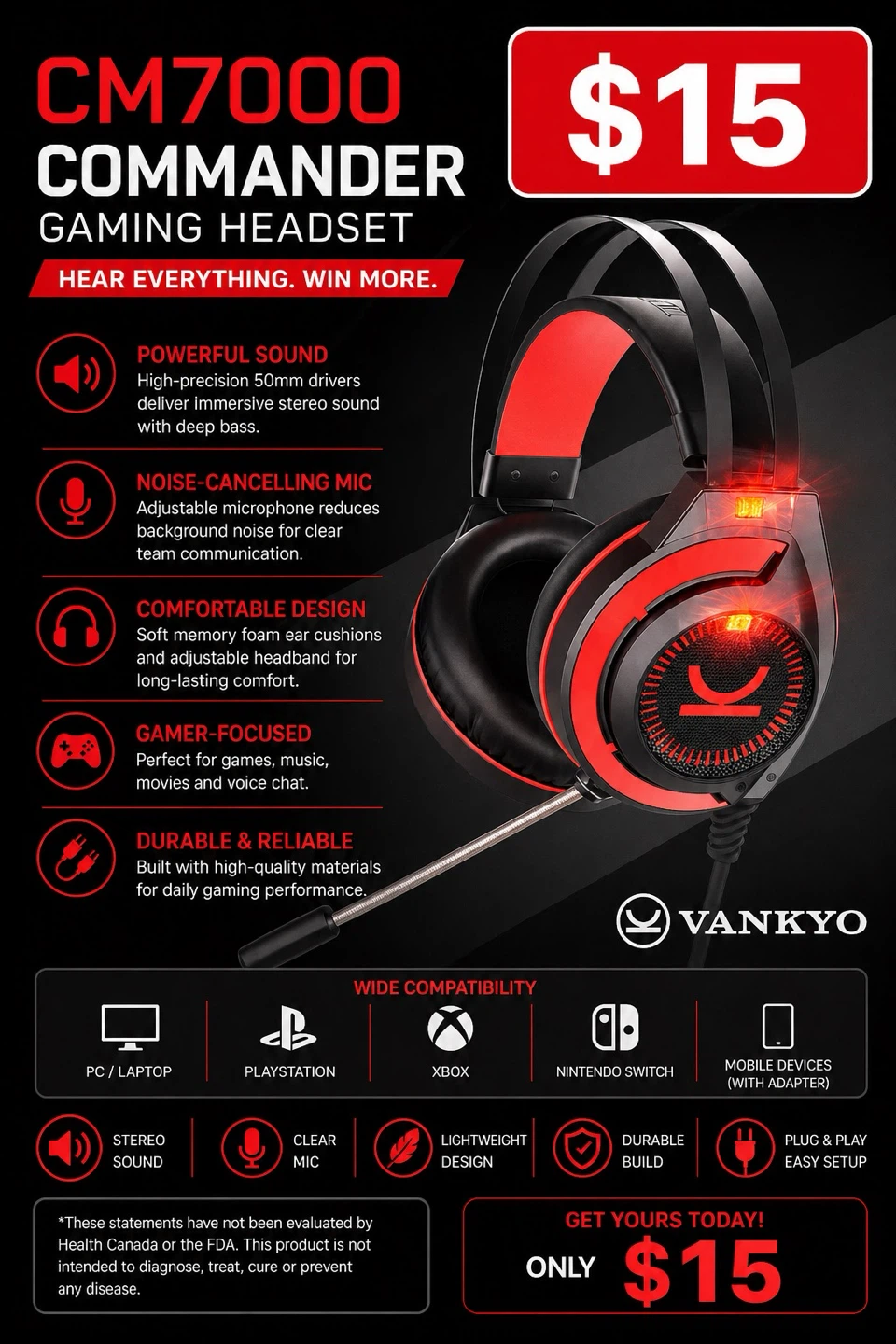 VANKYO CM7000 Commander Gaming Headset