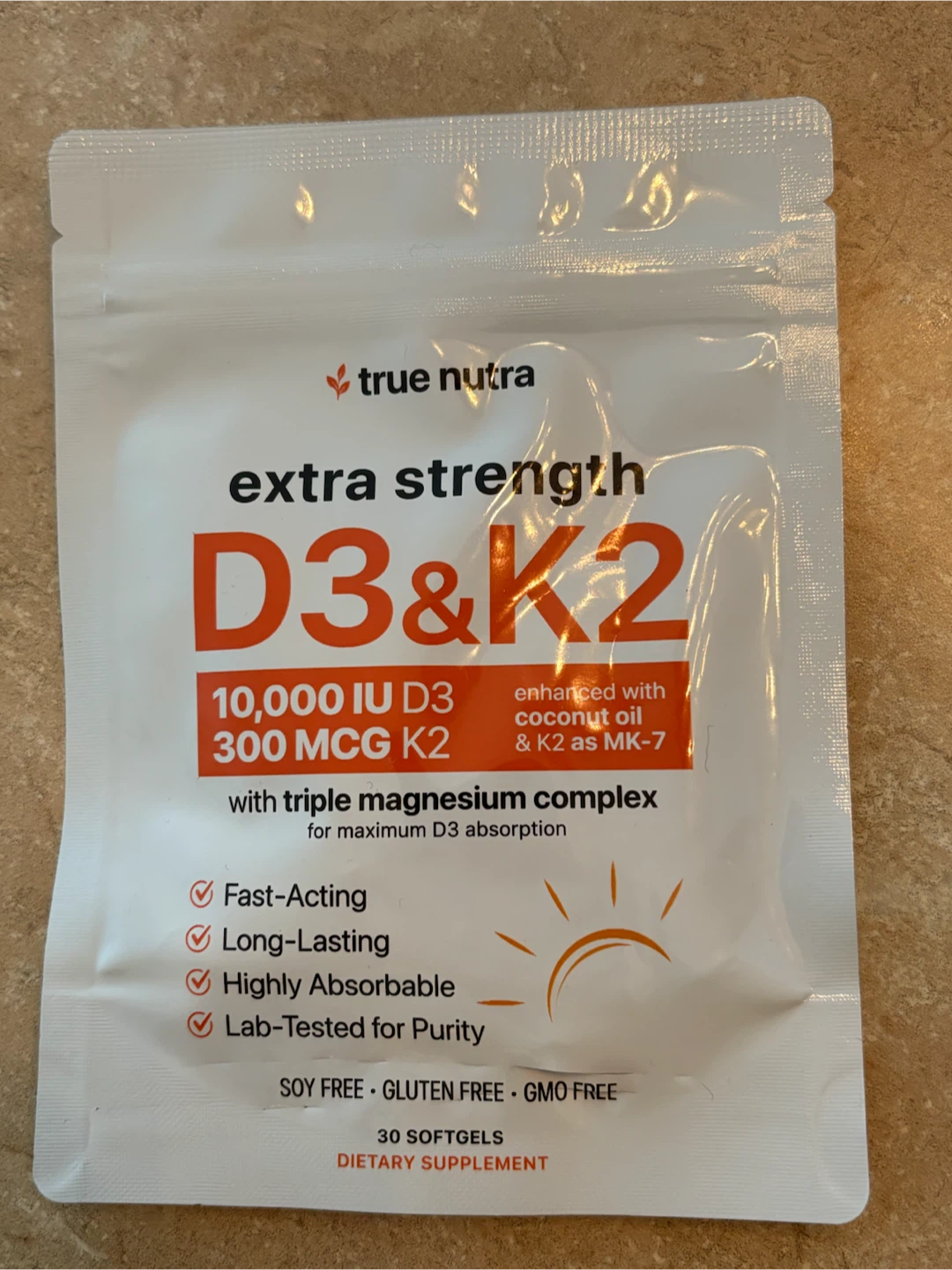 True Nutra Extra Strength D3 & K2 Dietary Supplement
