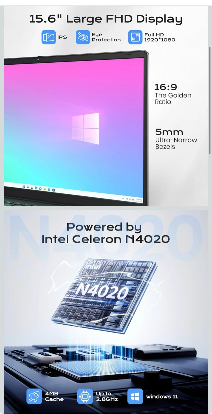 15.6" Windows 11 Laptop with Intel Celeron N4020 - photo 2
