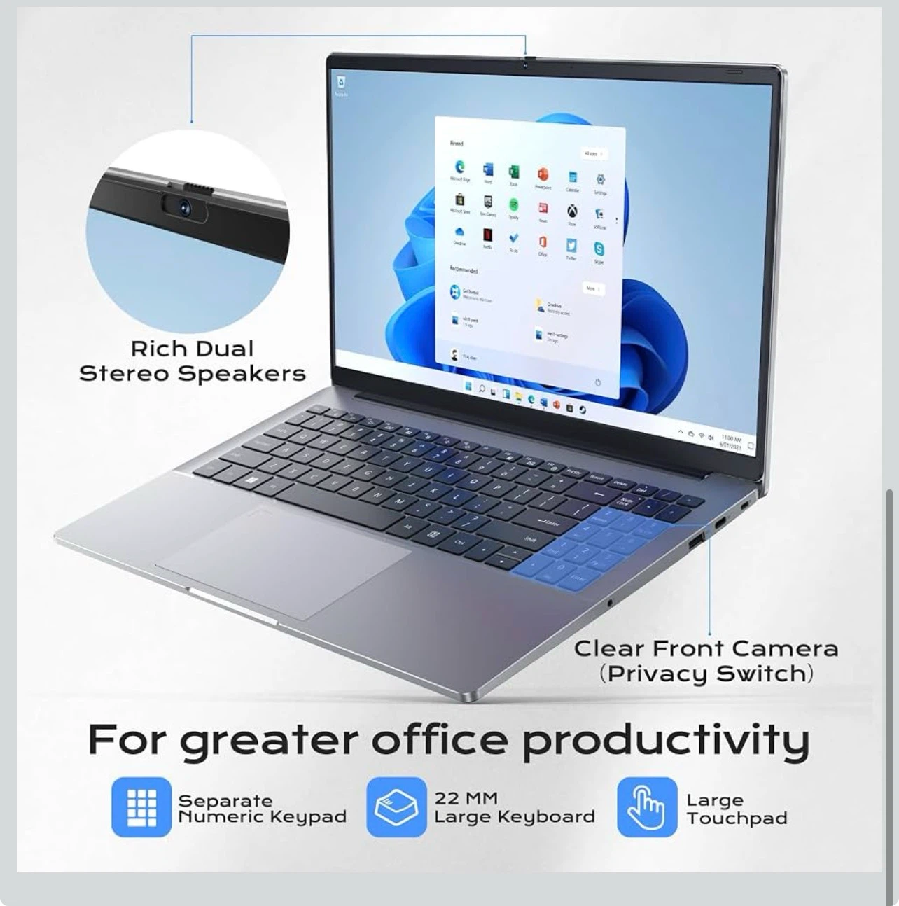 15.6" Windows 11 Laptop with Intel Celeron N4020 - photo 5