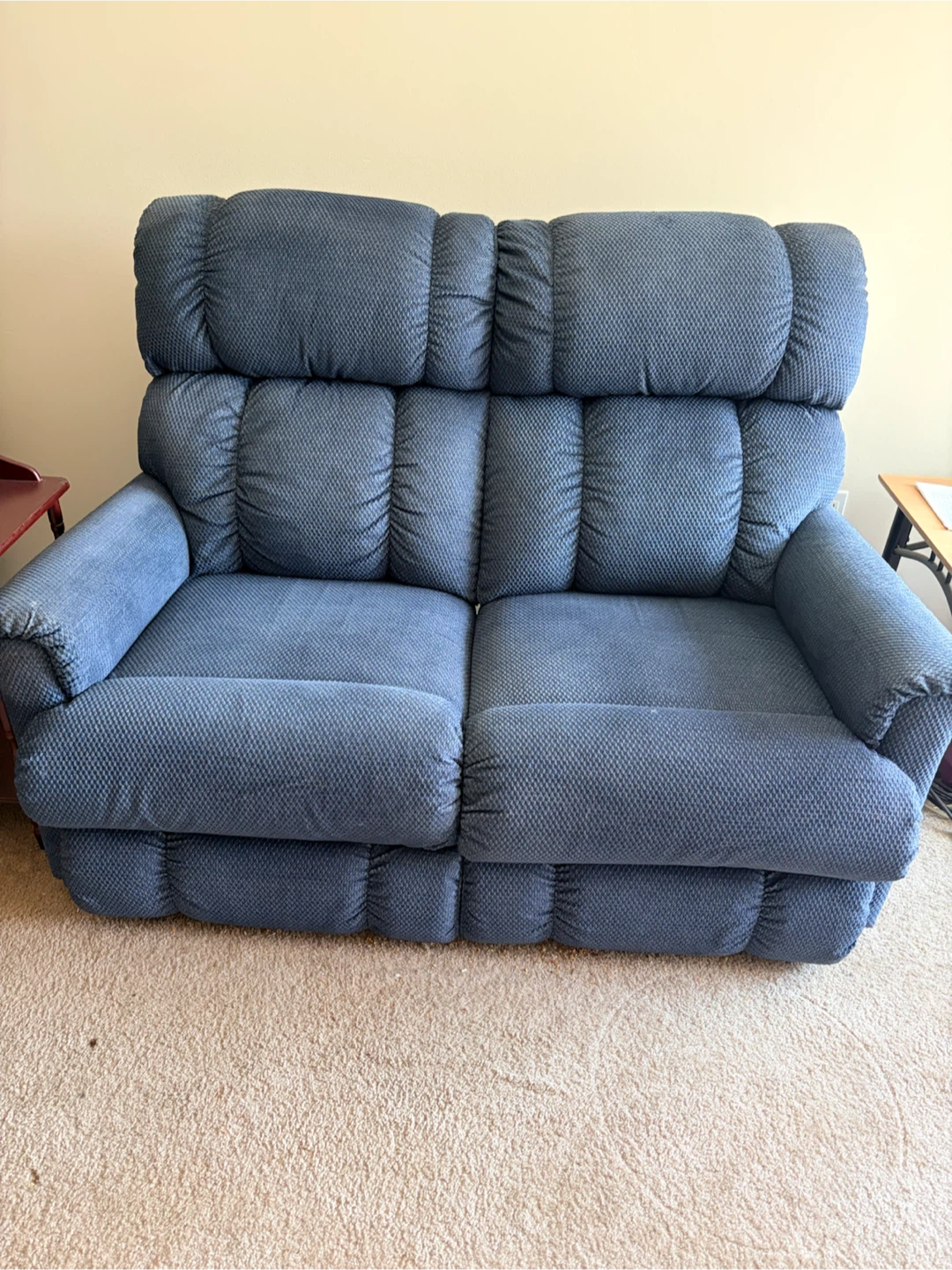 Blue Loveseat and Recliner Set - photo 2