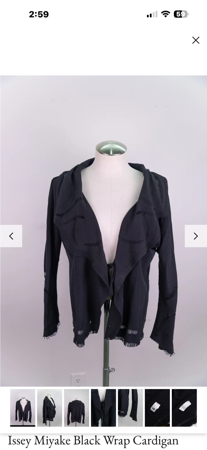 Issey Miyake Black Wrap Cardigan