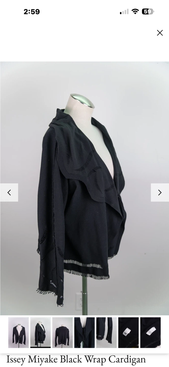 Issey Miyake Black Wrap Cardigan - photo 2