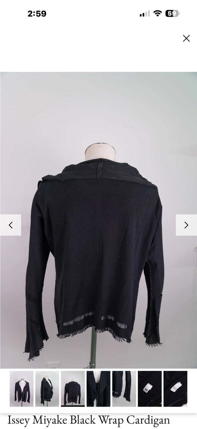 Issey Miyake Black Wrap Cardigan - photo 3