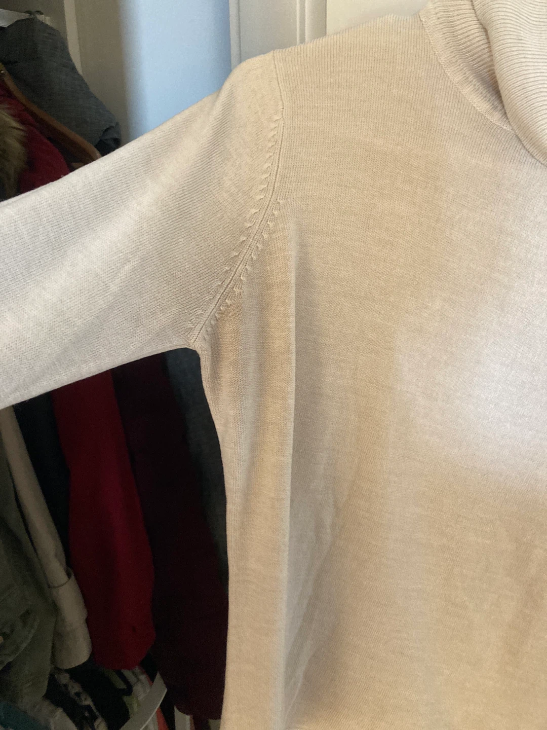Apostrophe Turtleneck Sweater - Beige, Size M - photo 3