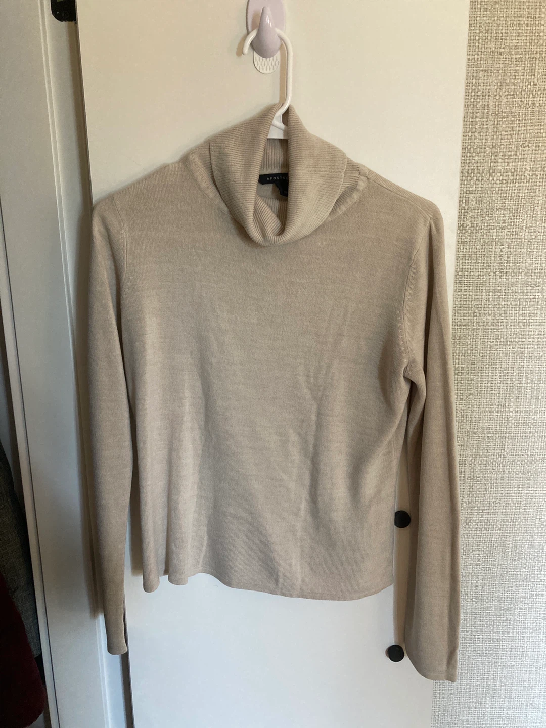 Apostrophe Turtleneck Sweater - Beige, Size M