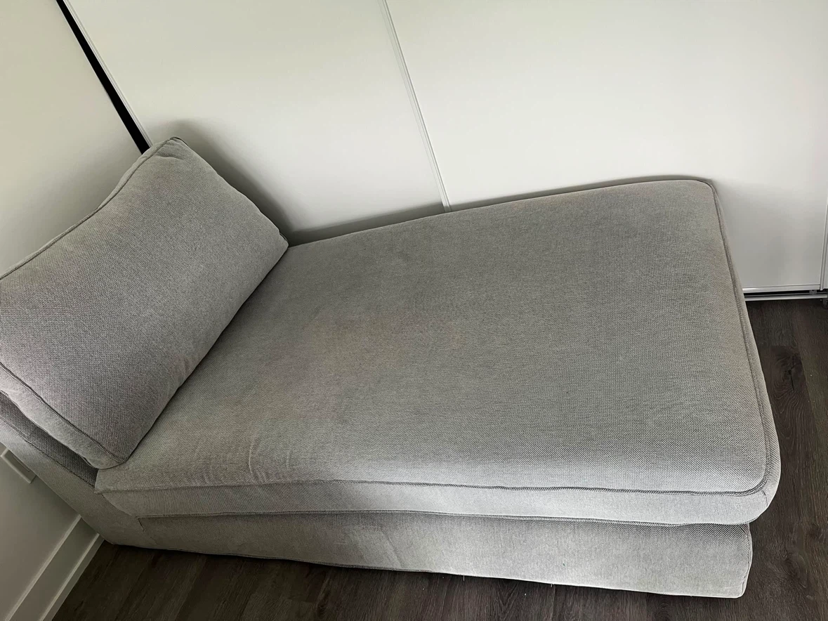 Grey Chaise Lounge Chair or Corner bed Sofa