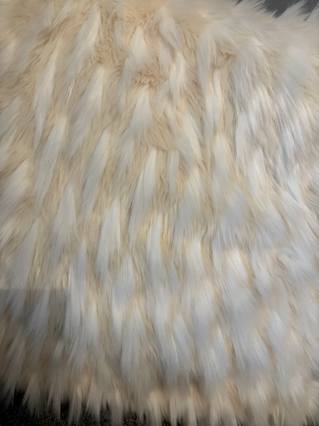 Cream Faux Fur Throw Pillow - photo 2