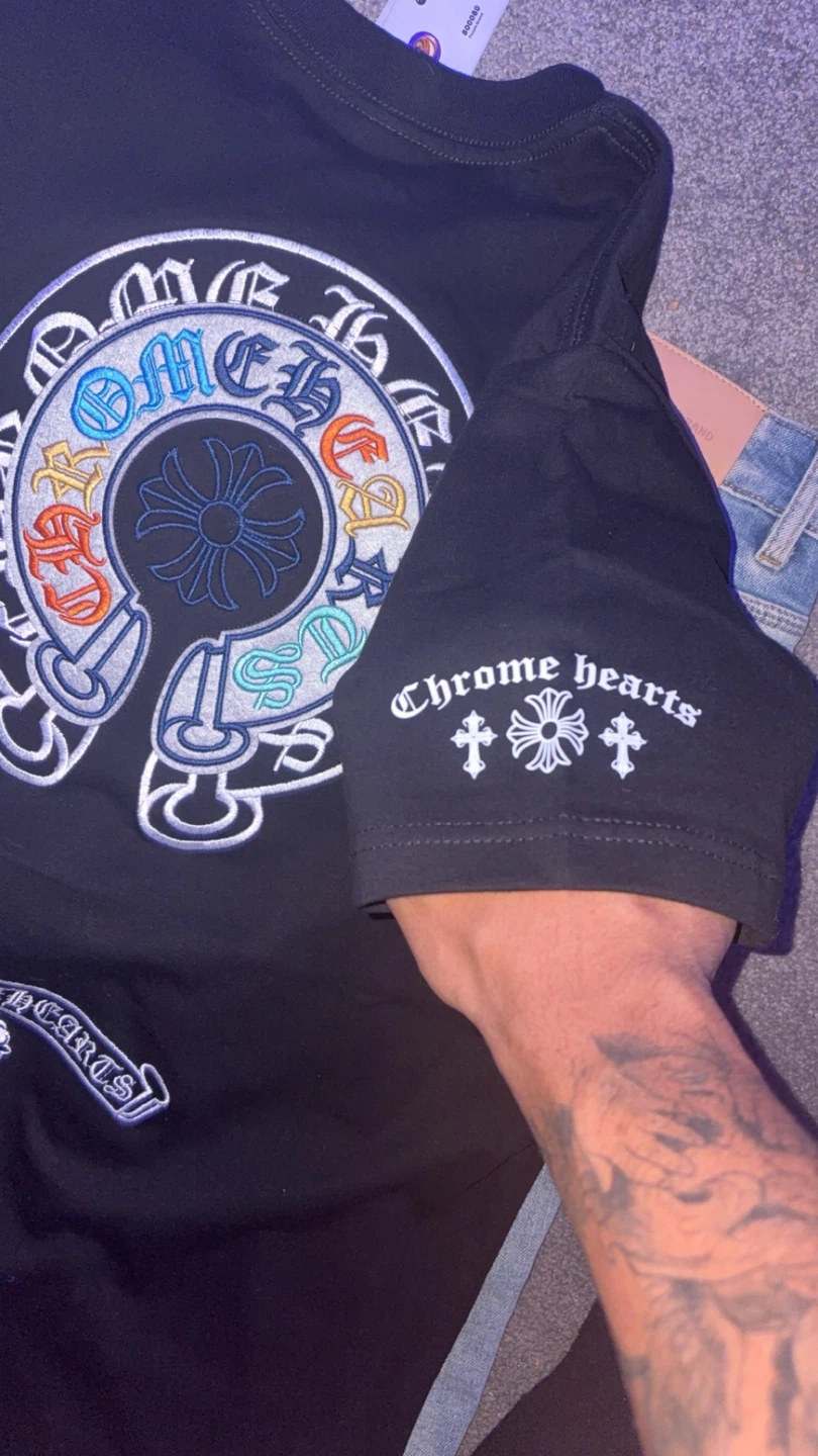 Chrome Hearts Black Horseshoe Logo T-Shirt