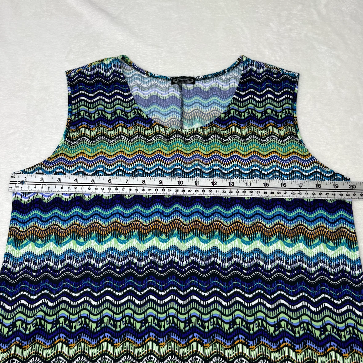 Clientele Wave Tank Top Sleeveless Handkerchief Hem Size L - photo 5