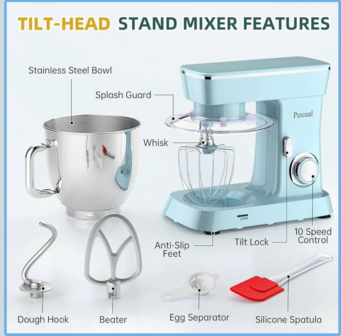 Peicual Stand Mixer SM-1532P Light Blue - photo 3