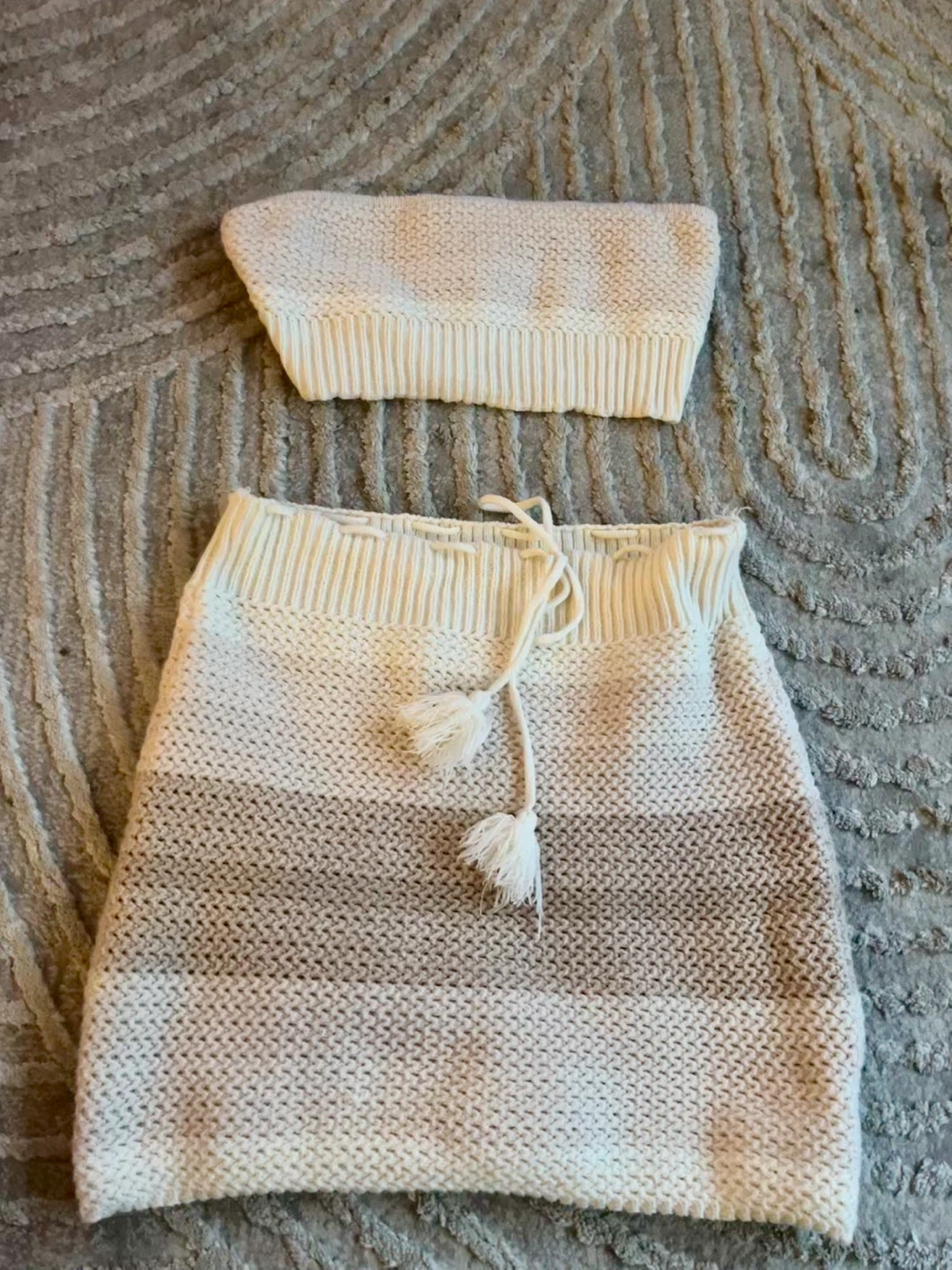 Crochet Knit Top and Skirt Set beachwear - photo 2