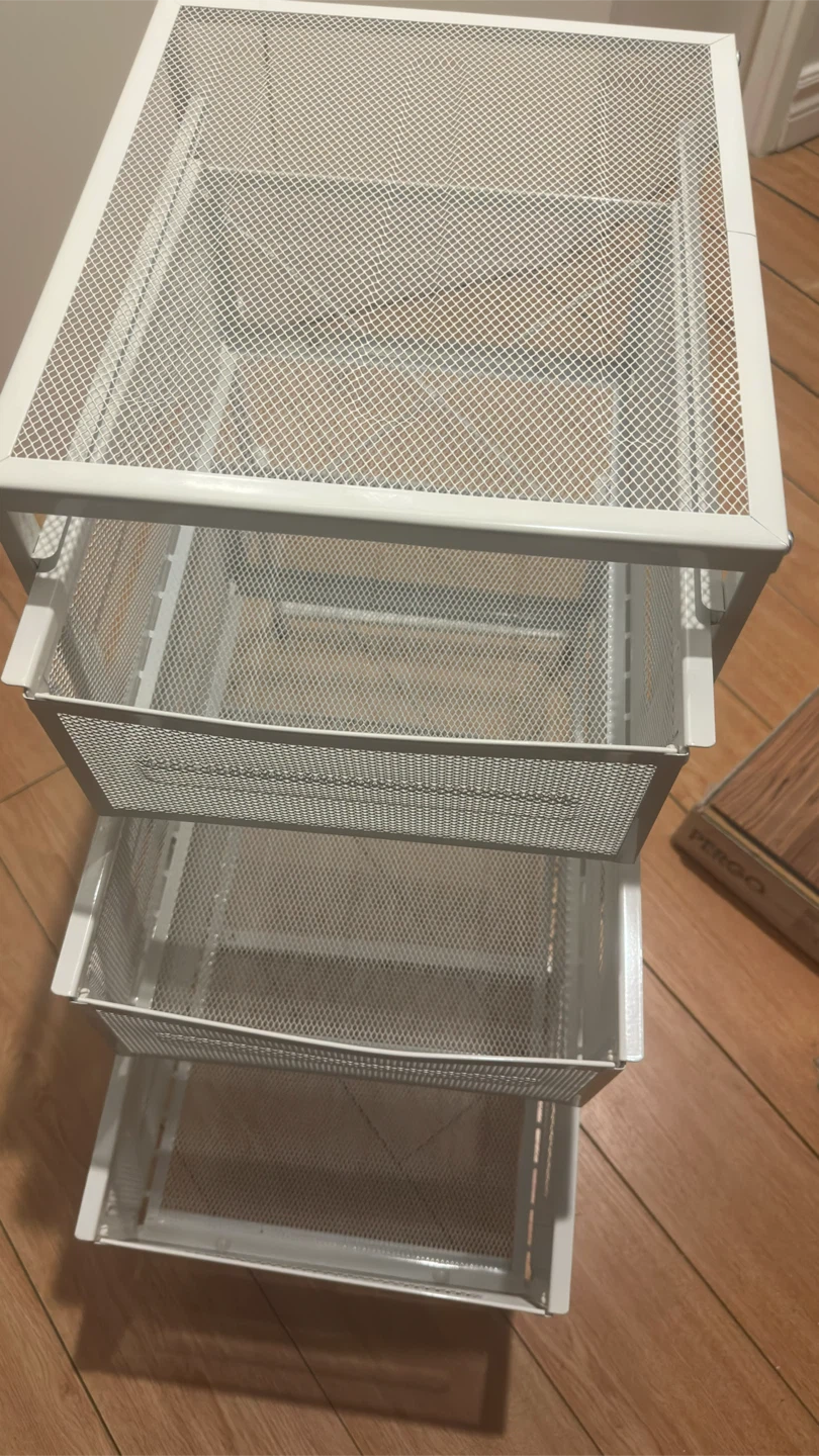 White Metal Mesh 3-Drawer Storage - photo 3