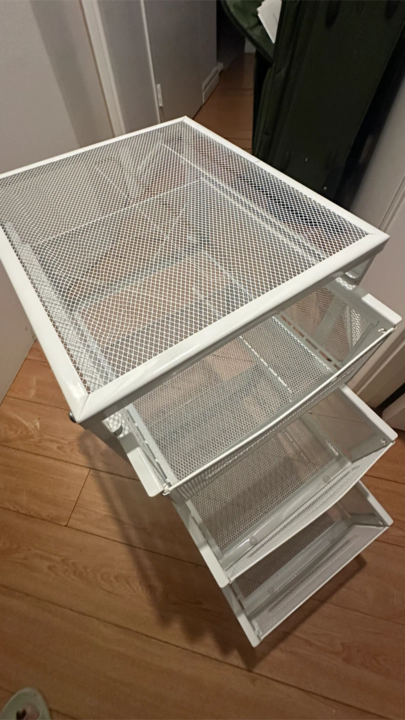 White Metal Mesh 3-Drawer Storage - photo 5