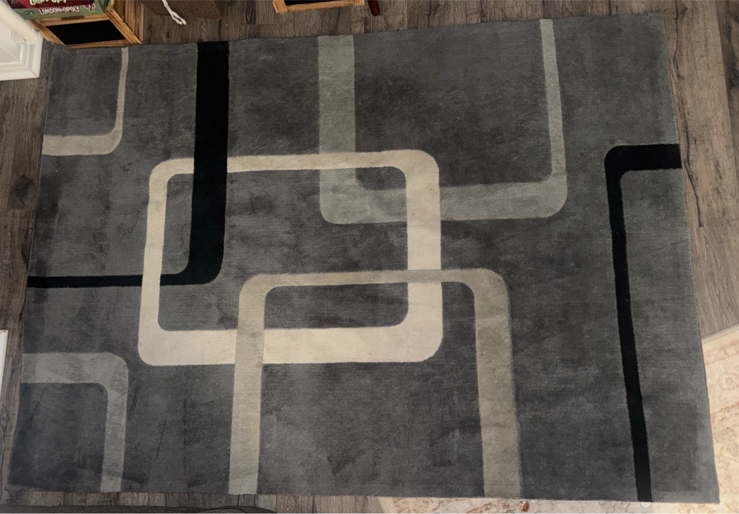 Grey Geometric Area Rug