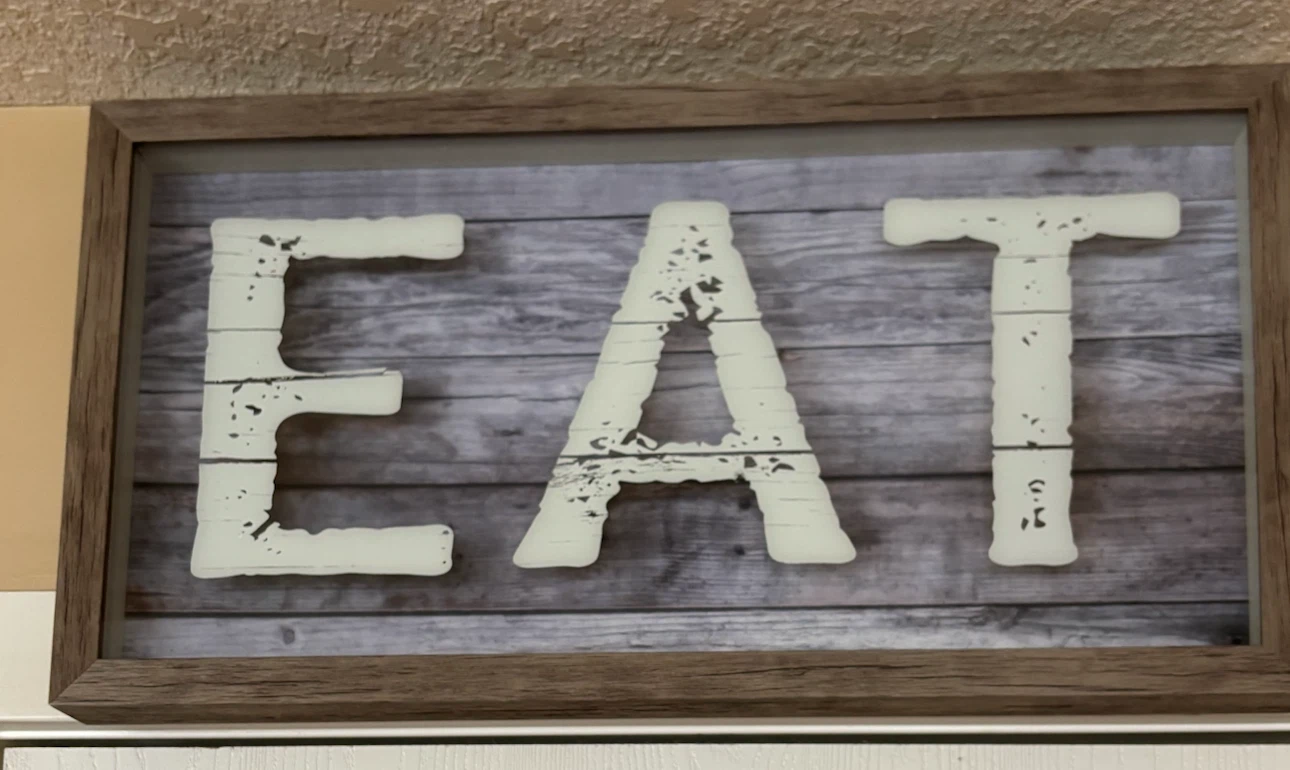 Wooden Framed "EAT" Wall Decor