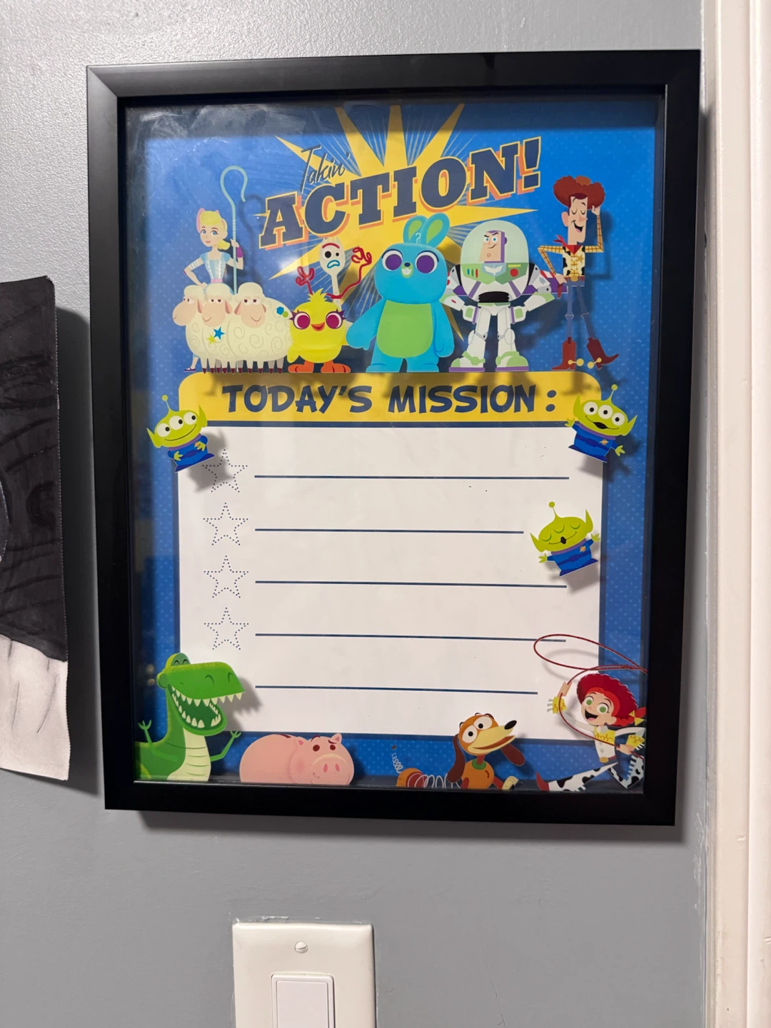 Toy Story "Takin' Action!" Mission Chart