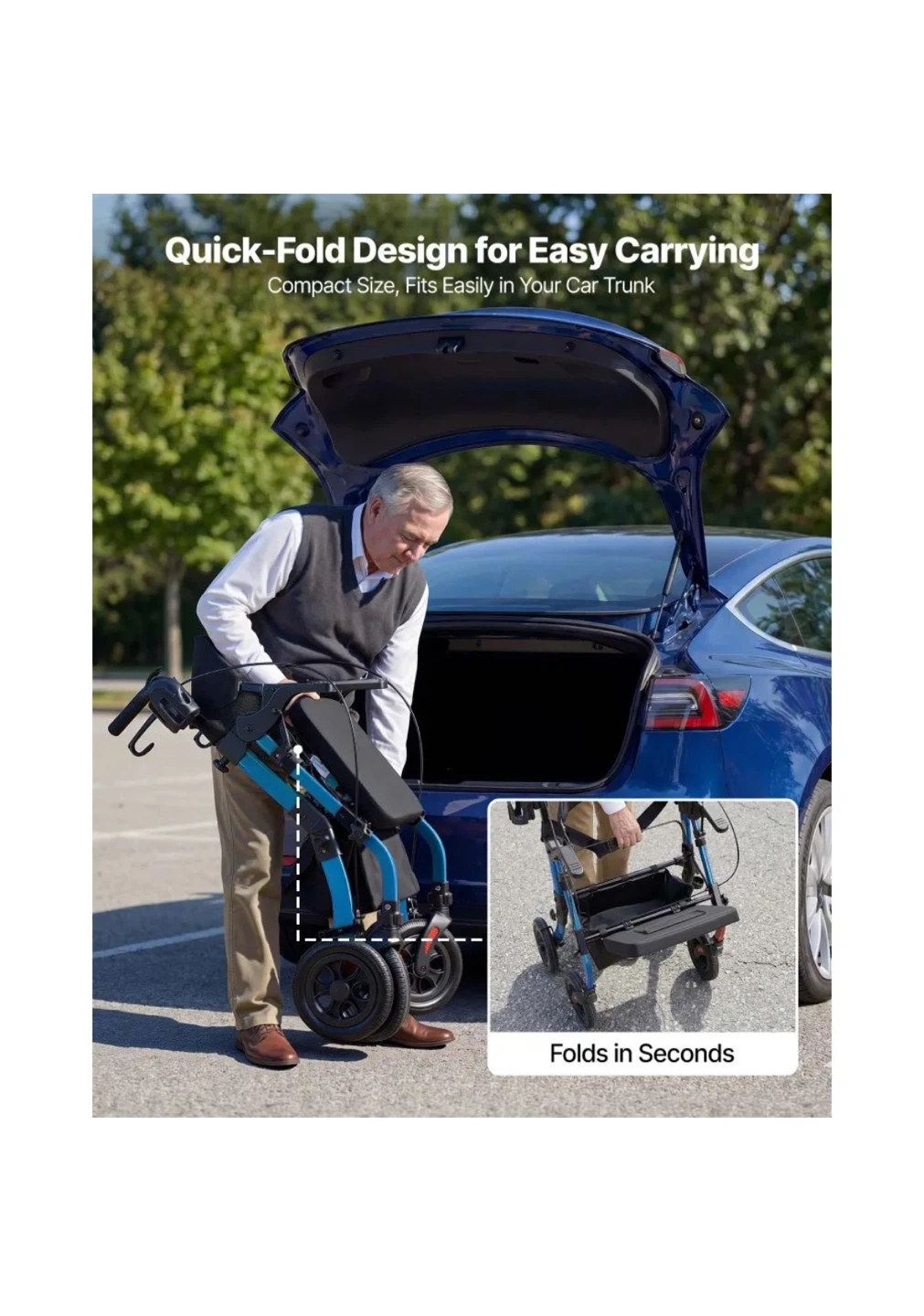 VEVOR 2-in-1 Rollator Walker & Transport Chair - photo 2