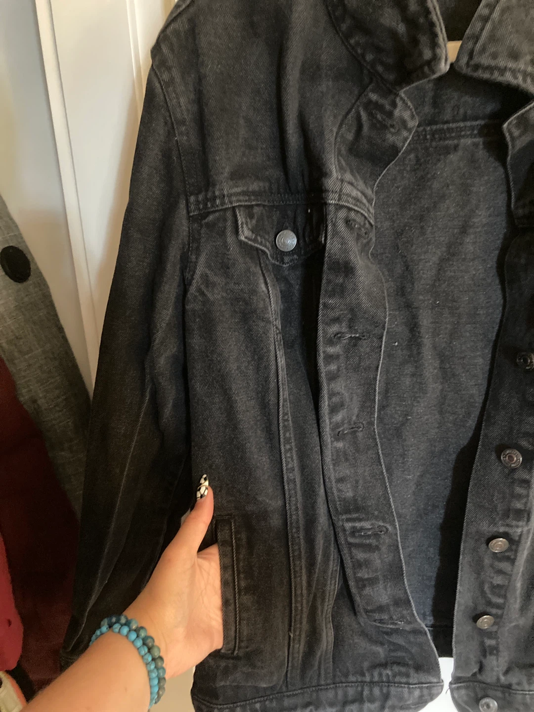Twik Denim Trucker Jacket - Black - photo 5