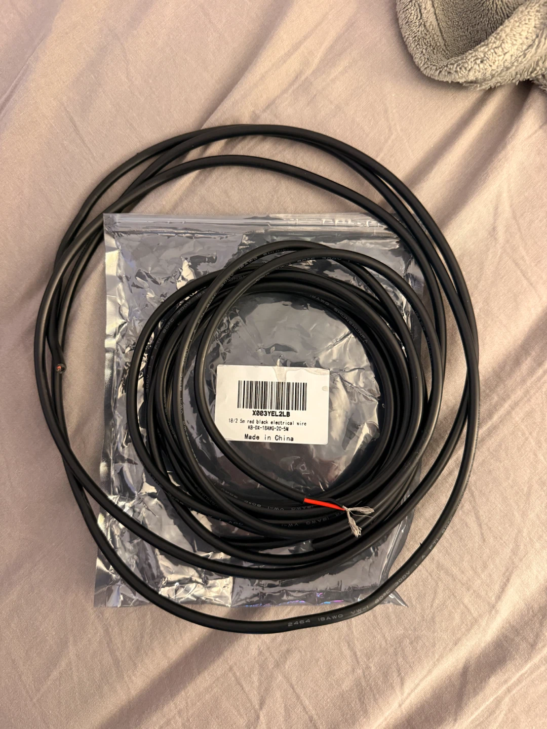 18 Gauge 2 Conductor Electrical Wire, 4,8m Low Voltage Wire