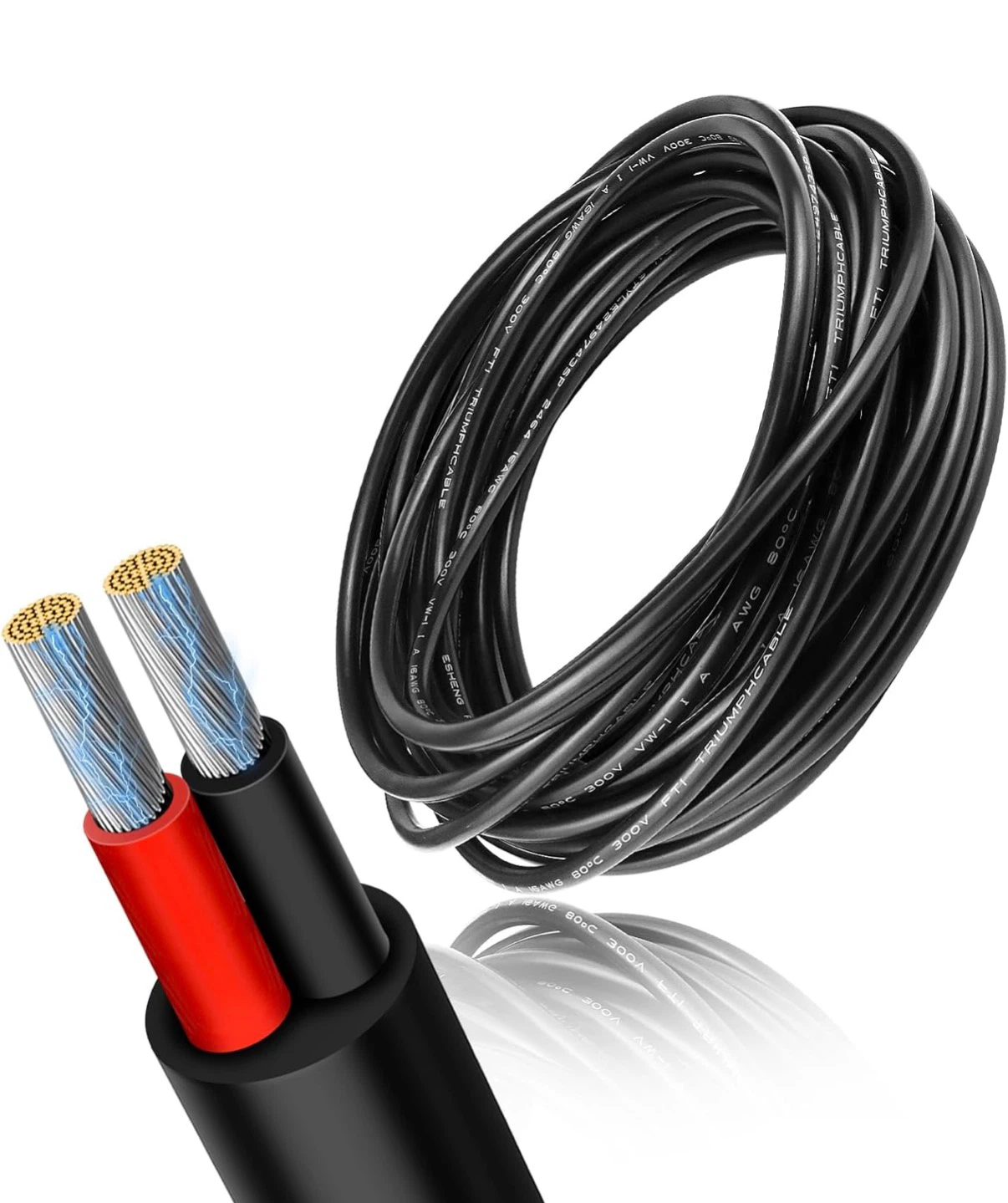 18 Gauge 2 Conductor Electrical Wire, 4,8m Low Voltage Wire - photo 2
