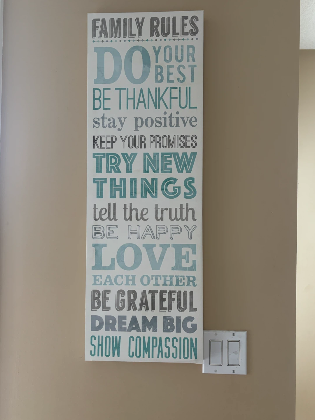 Family Rules Canvas Wall Art